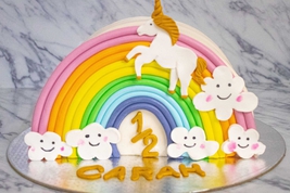 Rainbow Unicorn Half Year Birthday Cake