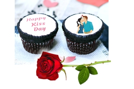 6 Pieces Kiss Day Chocolate Cupcakes