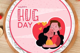 Hug Day Print Cake