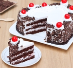 heart-shape black forest cake