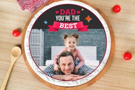 Round Photo Cake For Dad